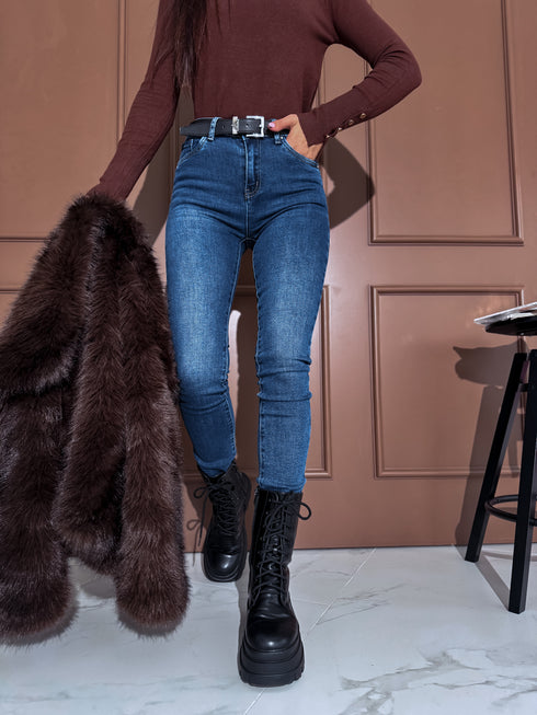 "RIVER DJ2392" denim PUSH-UP pants - dark blue